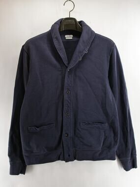 OOBE BRAND Men's M Navy Callen Shawl Collar Button Front Knit Cardigan Sweater